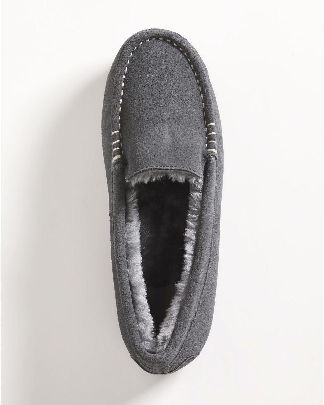 JD Williams Gray Classic Suede Moccasin Slipper Eee Fit