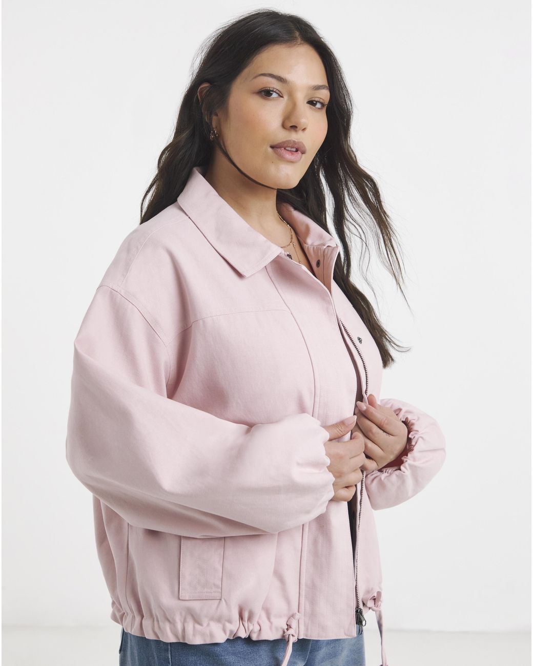 Simply Be Pink Lyocell Short Parka