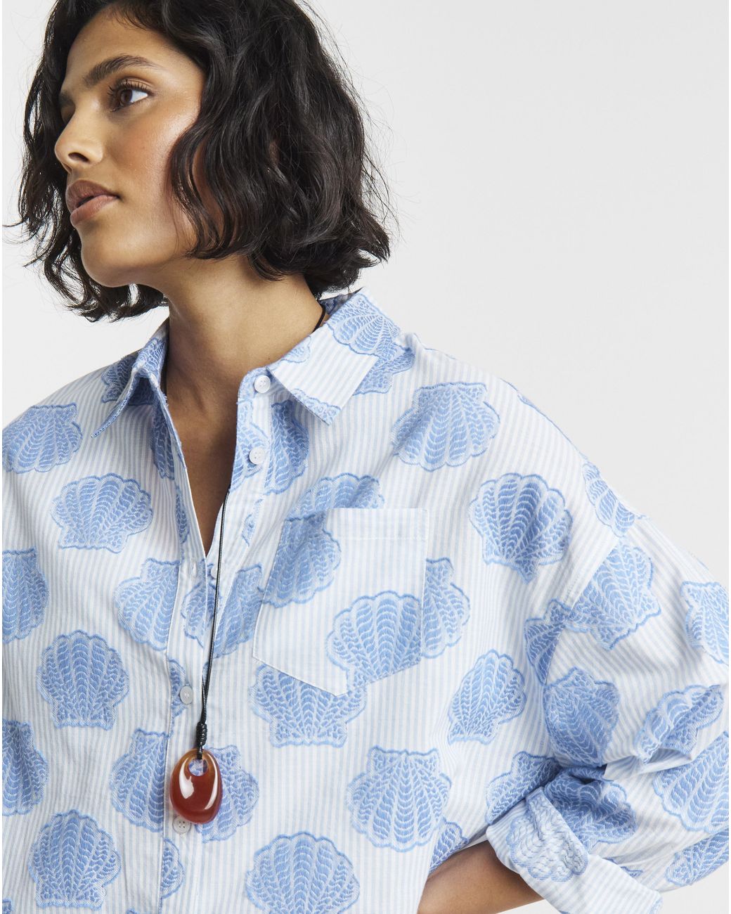 Native Youth Blue Ny Pinstripe Shirt