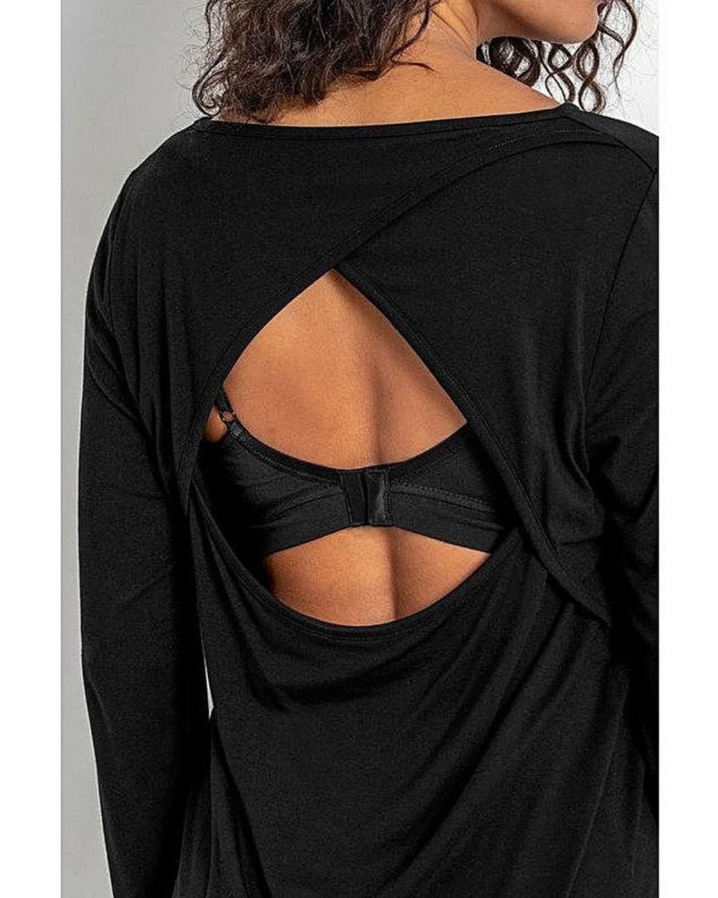 Pour Moi Black Off Duty Long Sleeve Yoga Top