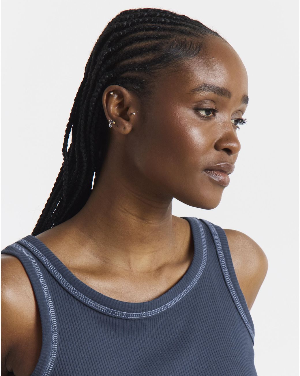 Simply Be Blue 2 Pack Vest Ribbed Pj Sets