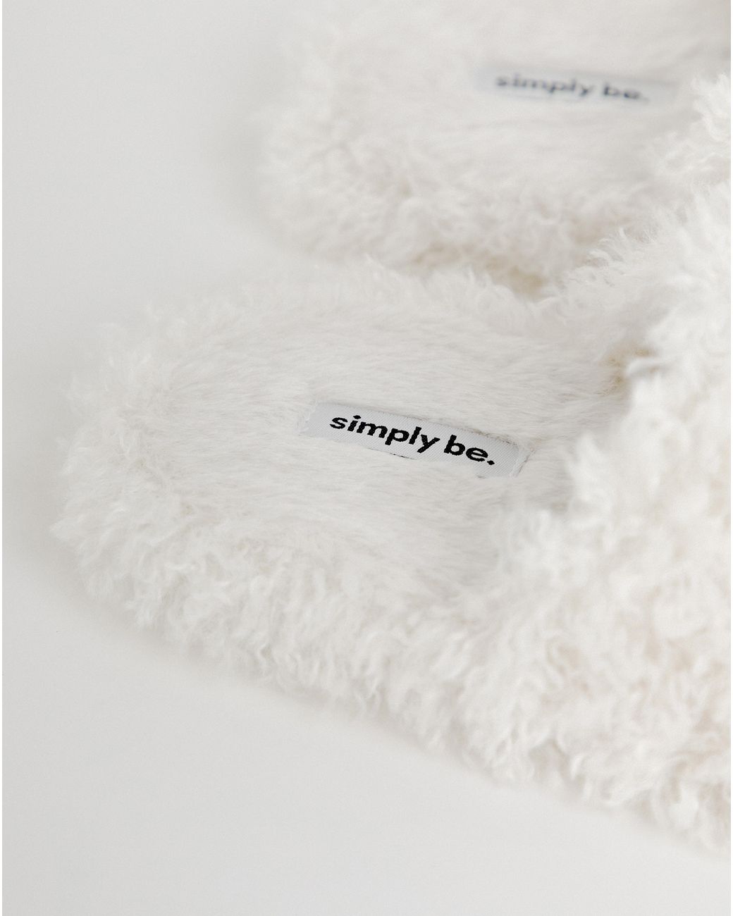 Simply Be Natural Shaggy Mule Slipper Wide