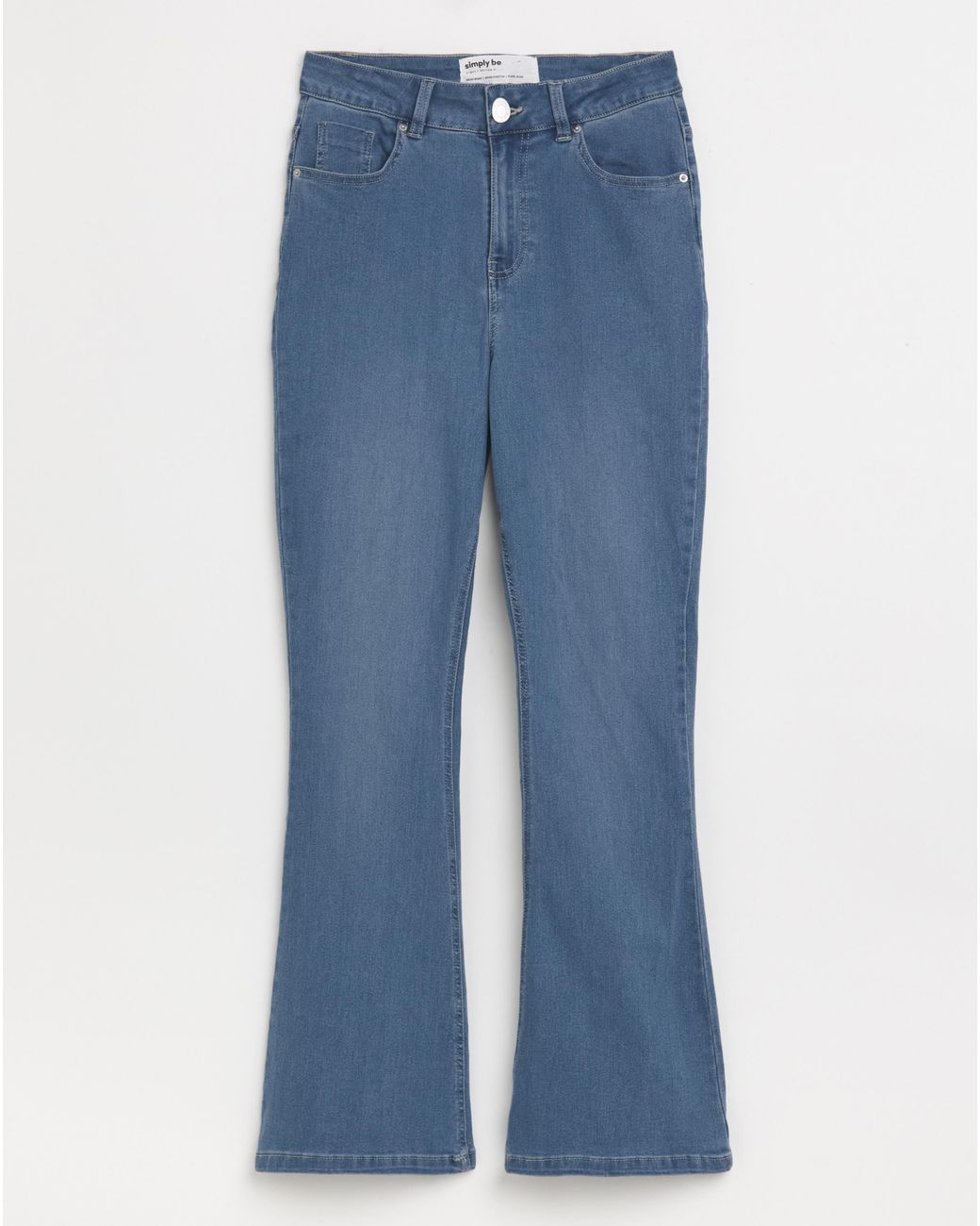 Simply Be Blue Flared Highwaist Super Stretch