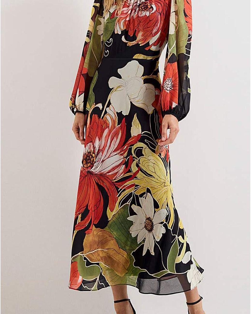 Phase Eight Red Eve Floral Printed Dress