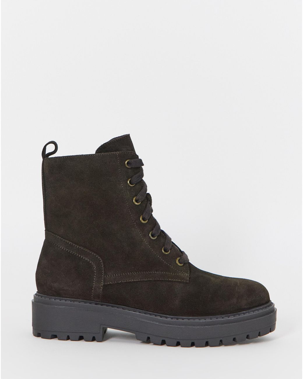 Simply Be Gray Chunky Lace Up Boot Extra Wide