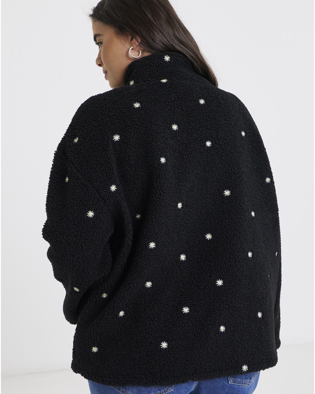 Simply Be Blue Embroidered Teddy Sweatshirt