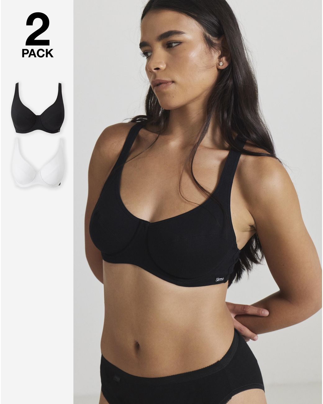 Slimma Brown 2 Pack Cotton Full Cup Bras