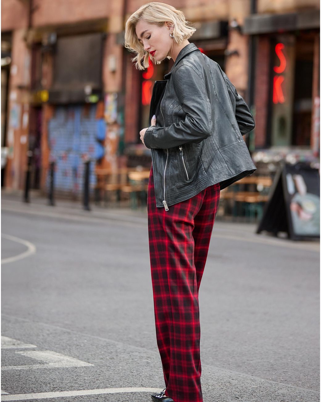 Joe Browns Red Checked Straight Leg Trouser