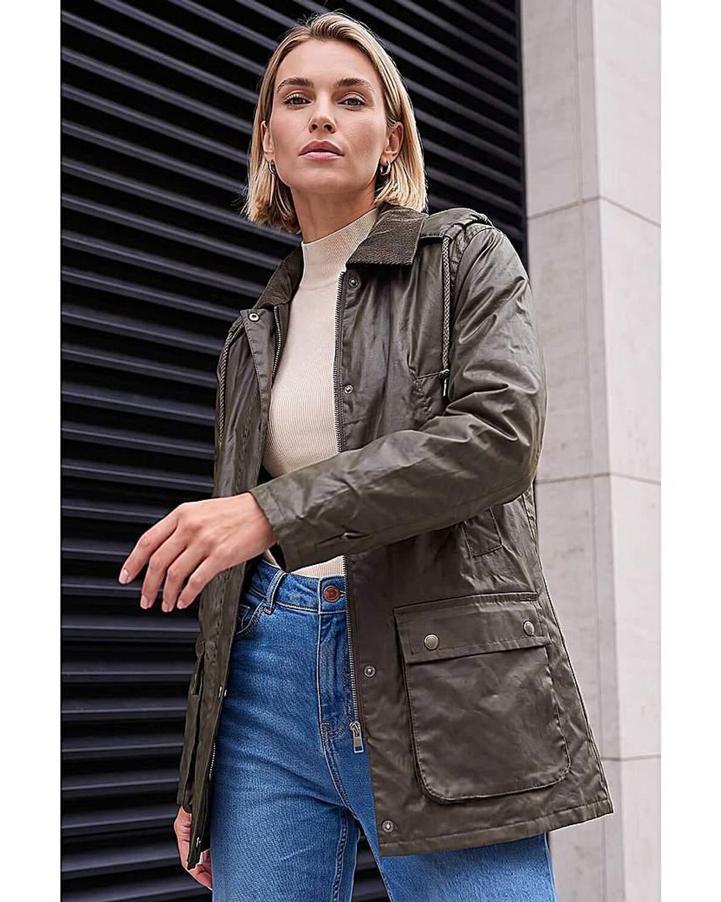 Roman Black Roman Waxed Longline Coat