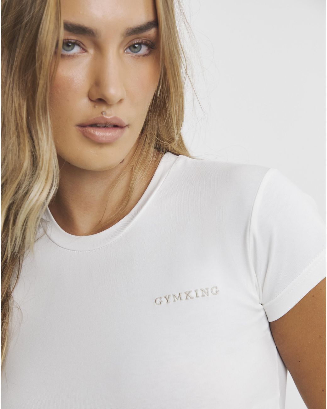 Gym King White 365 Crop Jersey T-Shirt