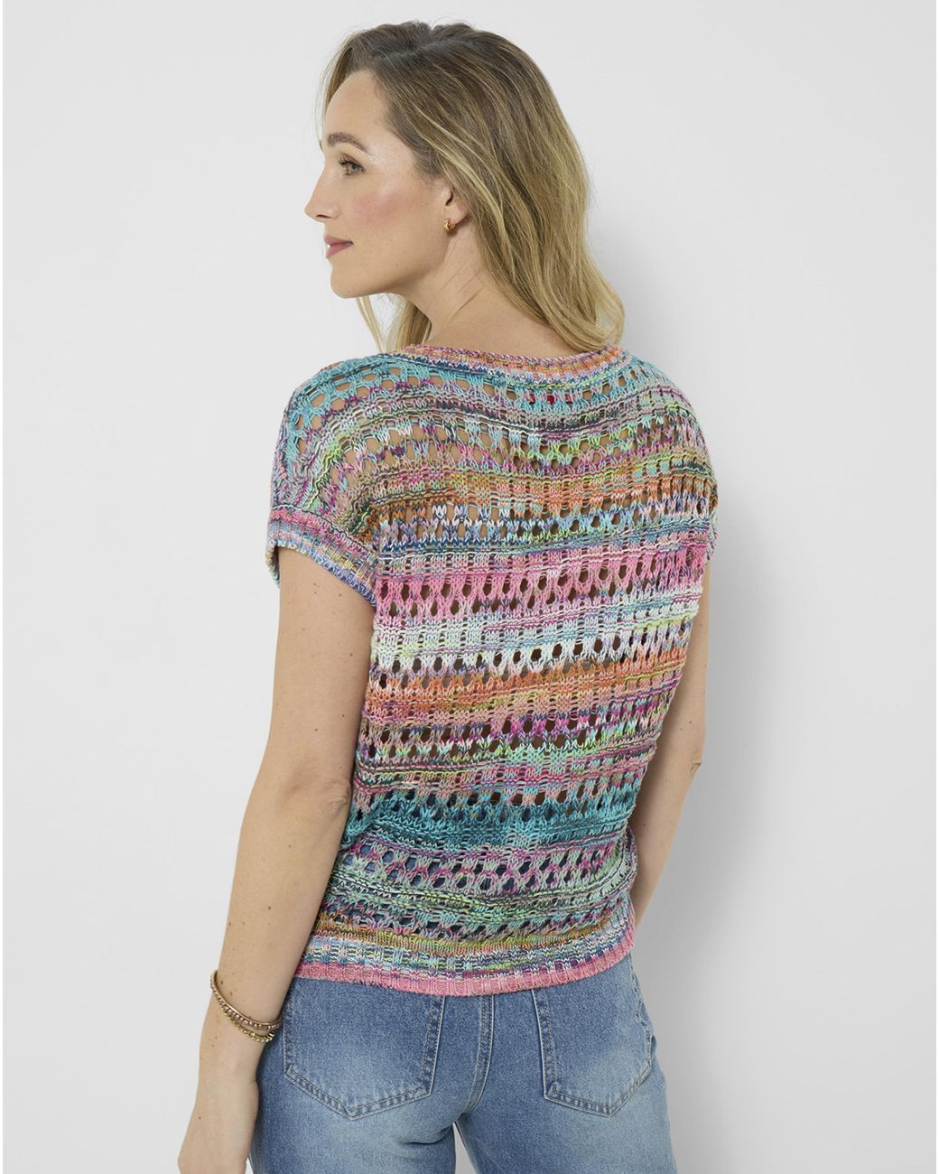 Joe Browns Blue Jb Clara Open Knit Sleeveless Jumper