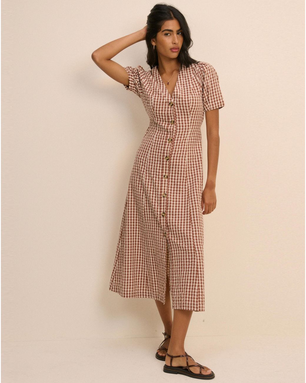 Nobody's Child Natural Zeyna Midi Dress