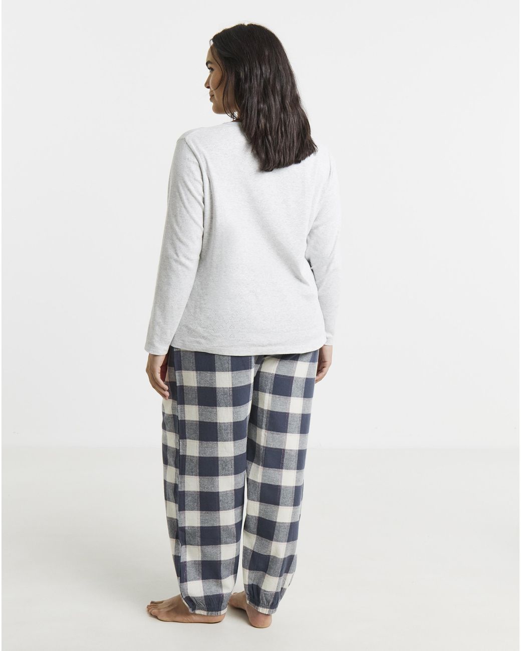 Pretty Secrets Gray Henley Check Pyjama Set