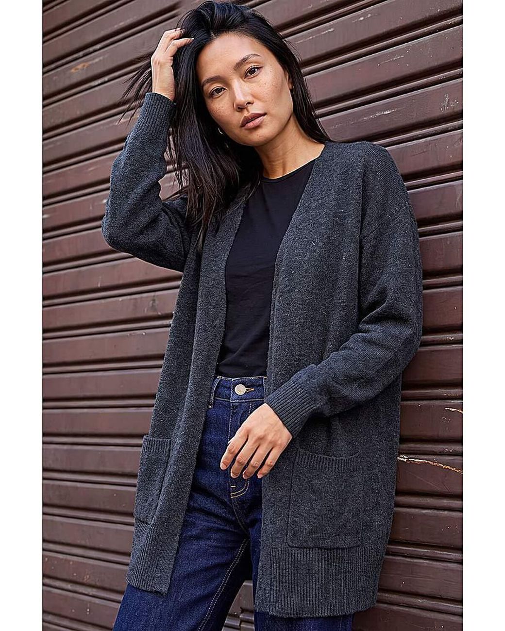 Roman Black Roman Soft Knit Longline Cardigan