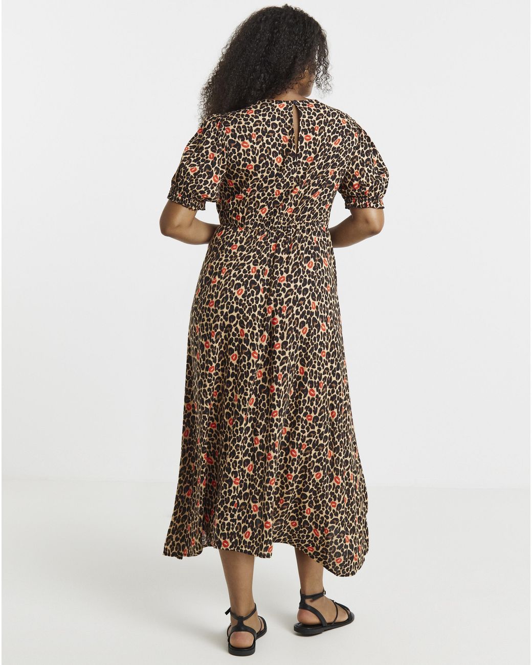 Simply Be Brown Printed Viscose Midi Dress