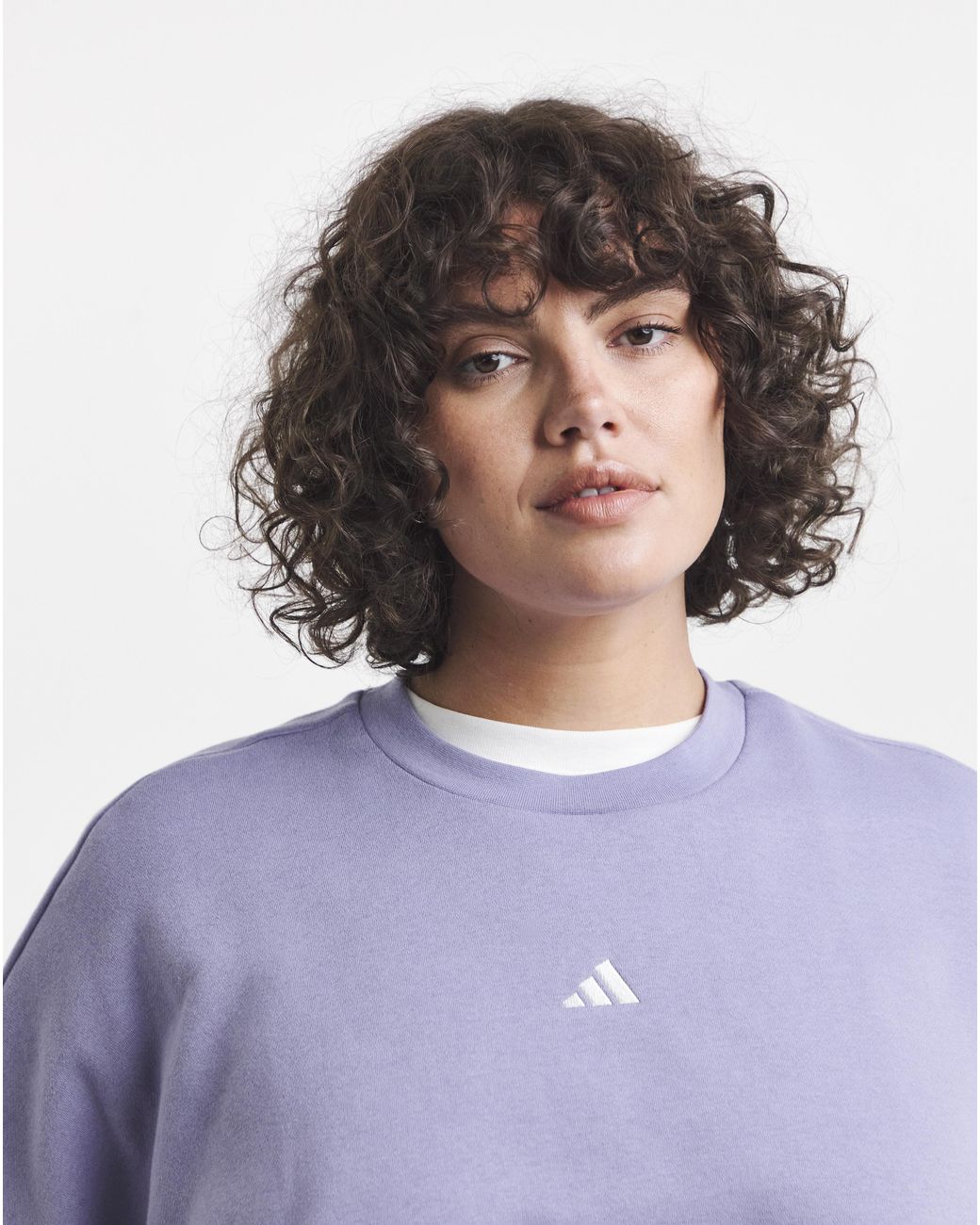 Adidas Purple Essentials Small Logo Sweatshirt