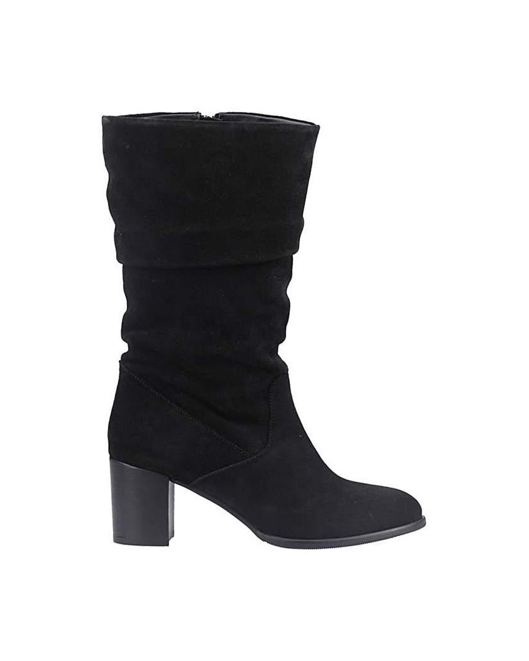 Hush Puppies Black Cosima Ruched Boot