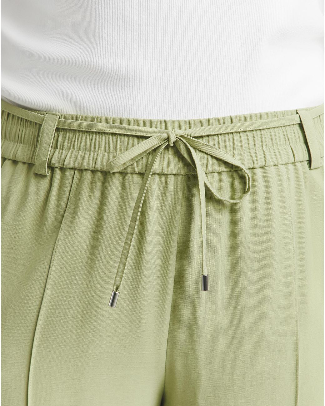 Simply Be Green Twill Wide Leg Trousers
