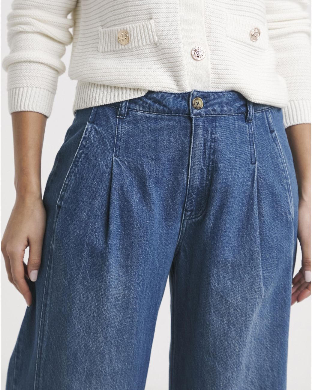 Simply Be Blue Authentic Drape Wide Leg Jeans