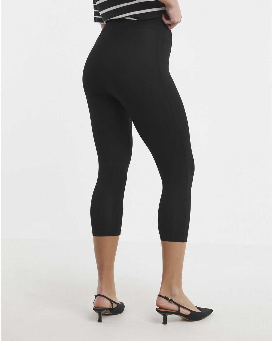 Simply Be White 2 Pack Cropped Jersey Leggings