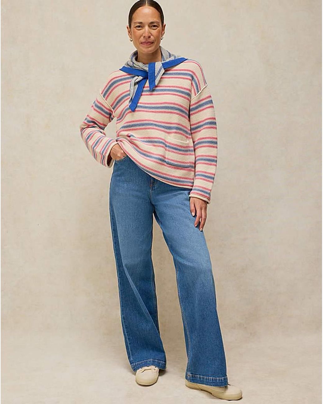 White Stuff Blue Gigi Stripe Jumper