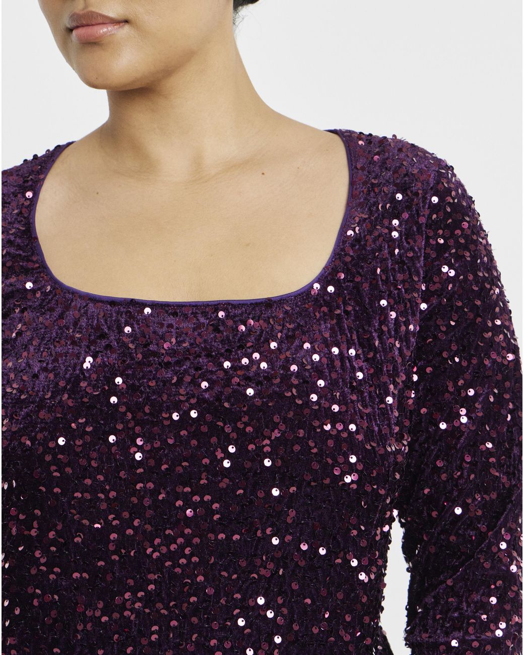 Simply Be Blue Sequin Velour Dress