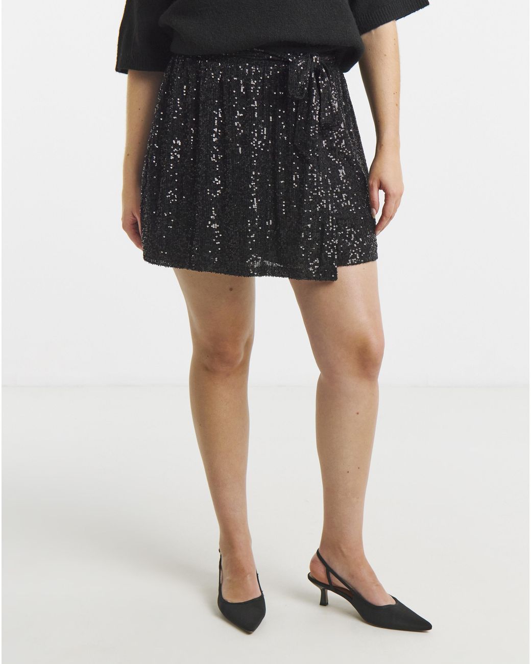 Simply Be Red Sequin Wrap Skort