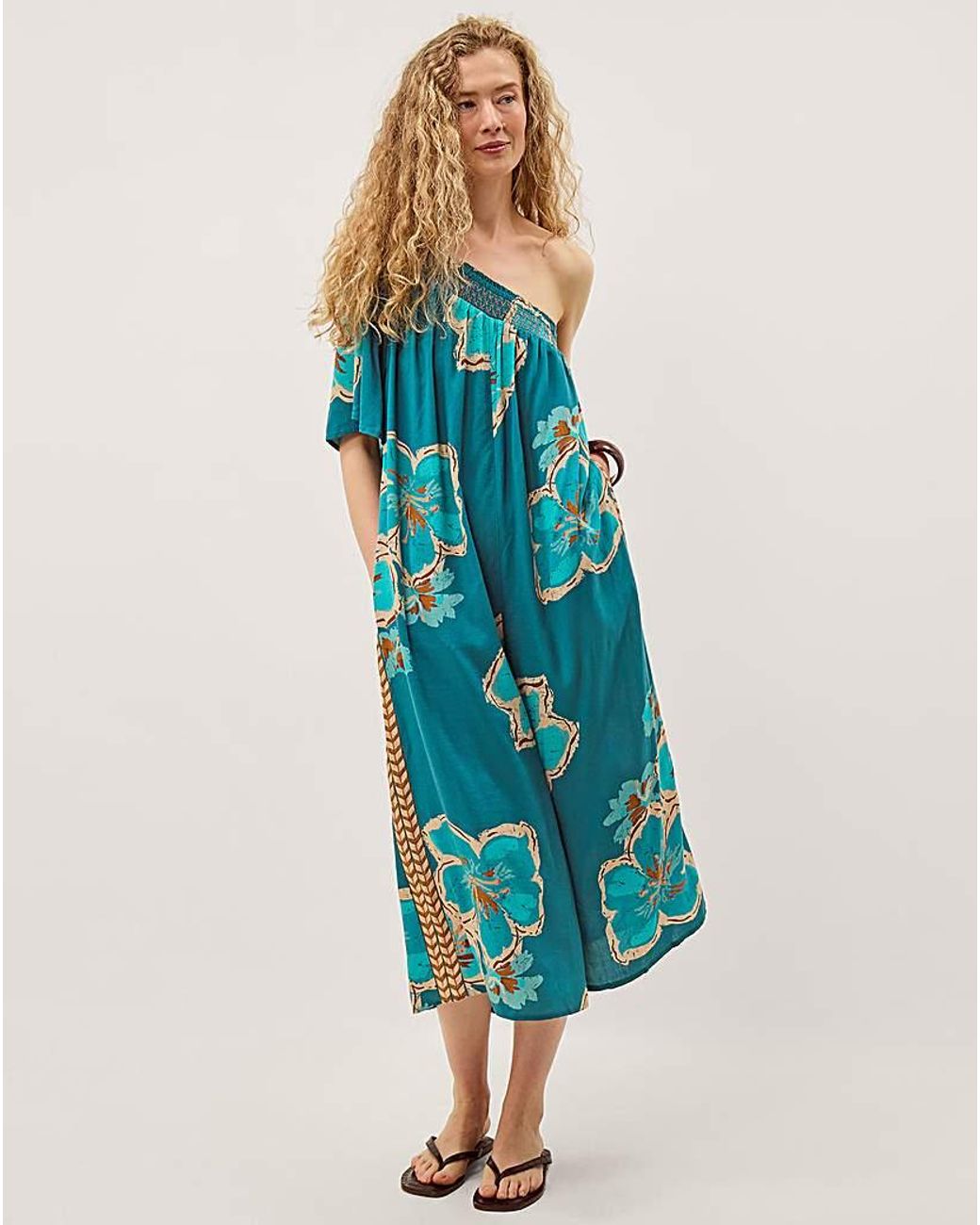 Monsoon Blue Yasmin One-Shoulder Jumpsuit