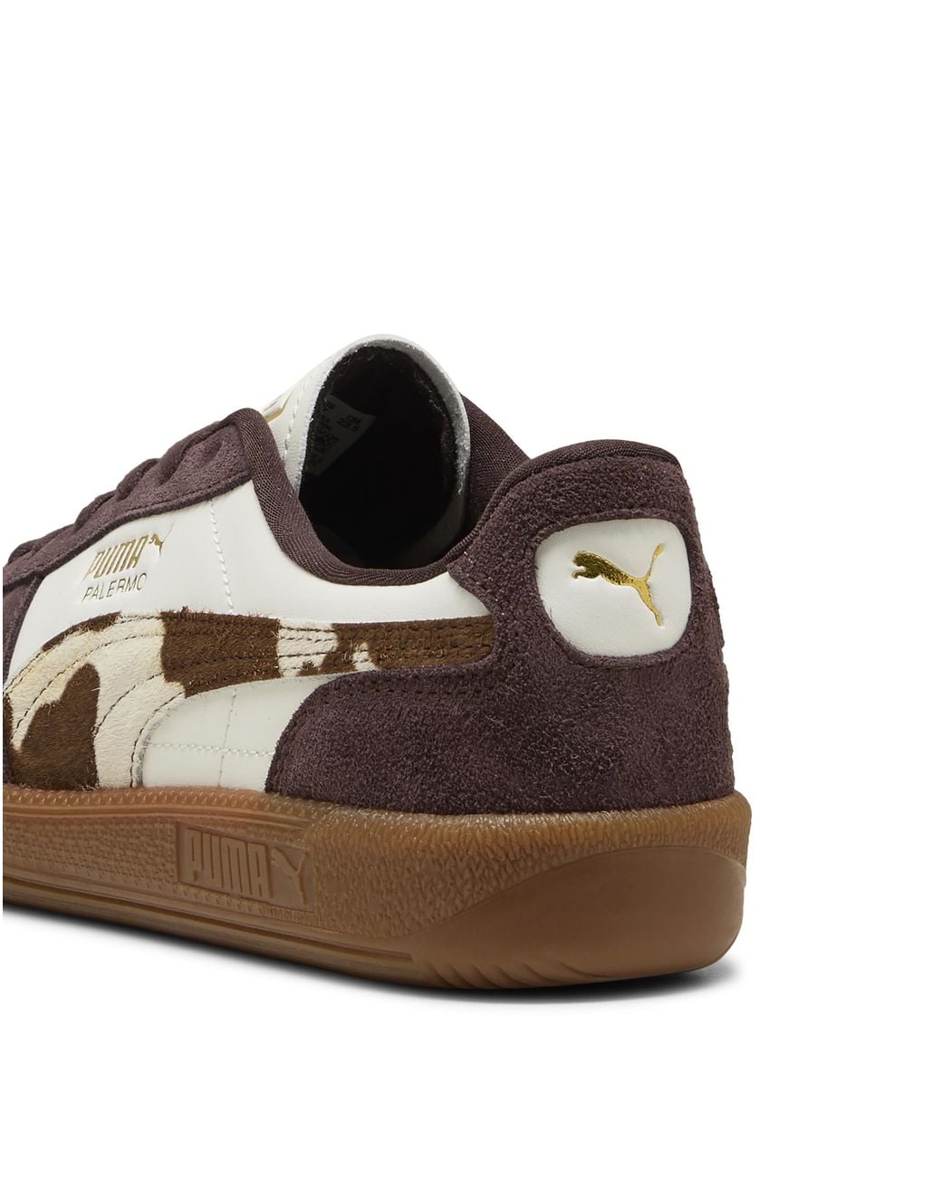 PUMA Brown Palermo Cow Print Trainers