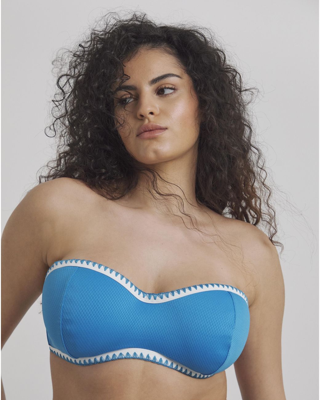 Figleaves Blue Frida Bandeau Bikini Top