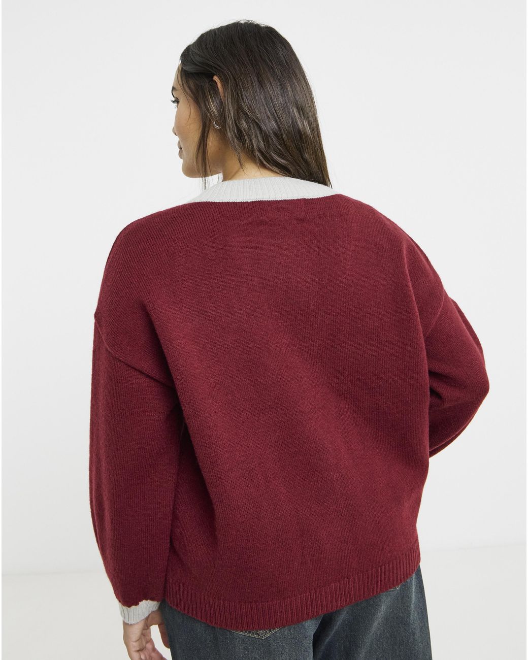 Native Youth Red Knitted Cardigan