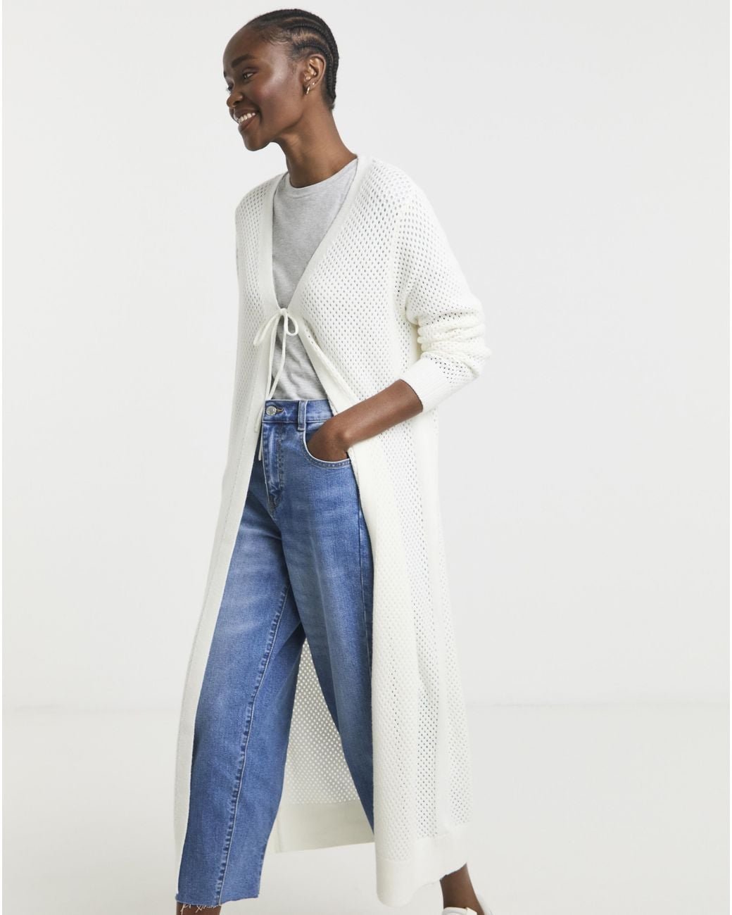 Simply Be Blue Crochet Maxi Cardigan