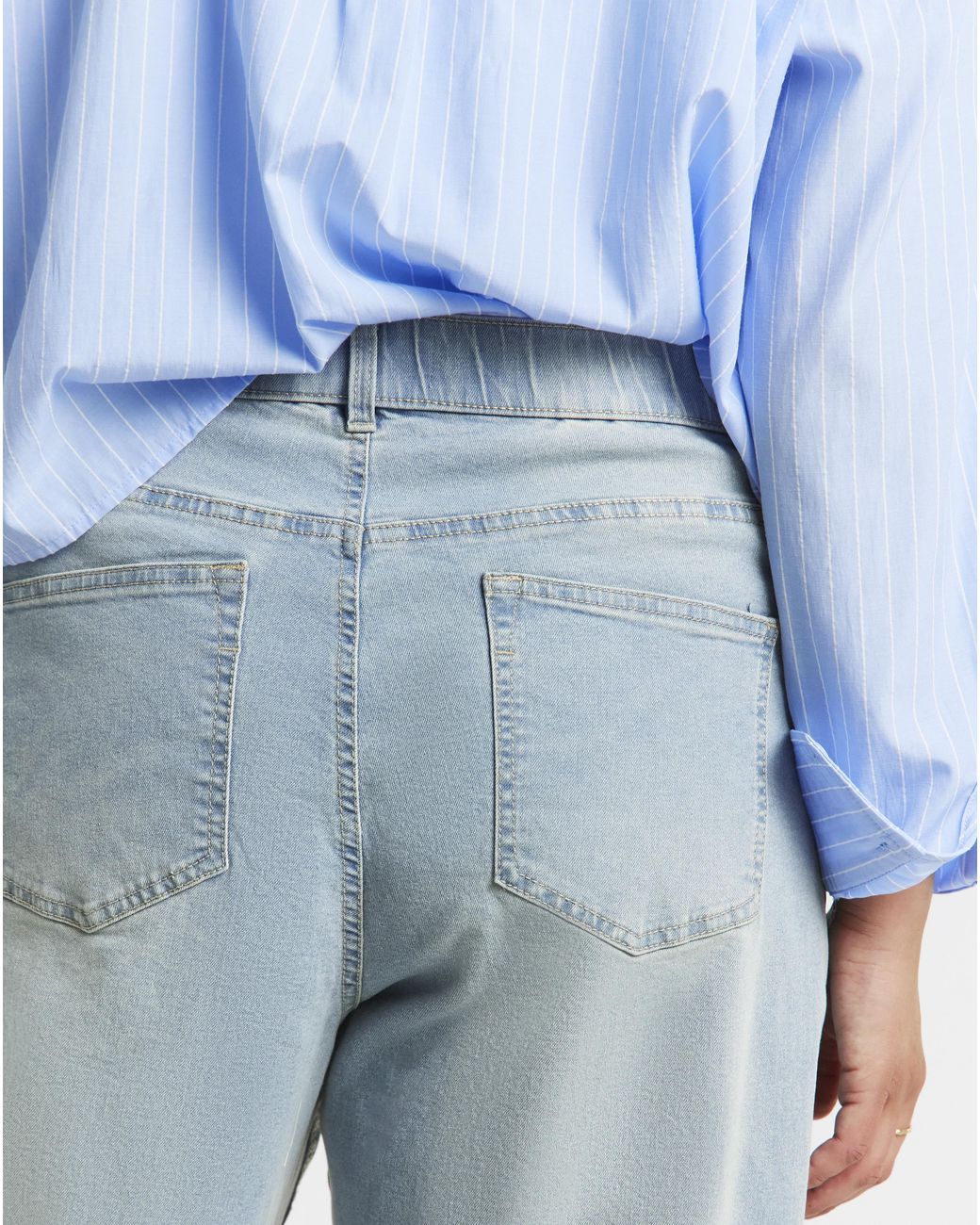 Simply Be Blue Light 24/7 Wide Leg Jeans