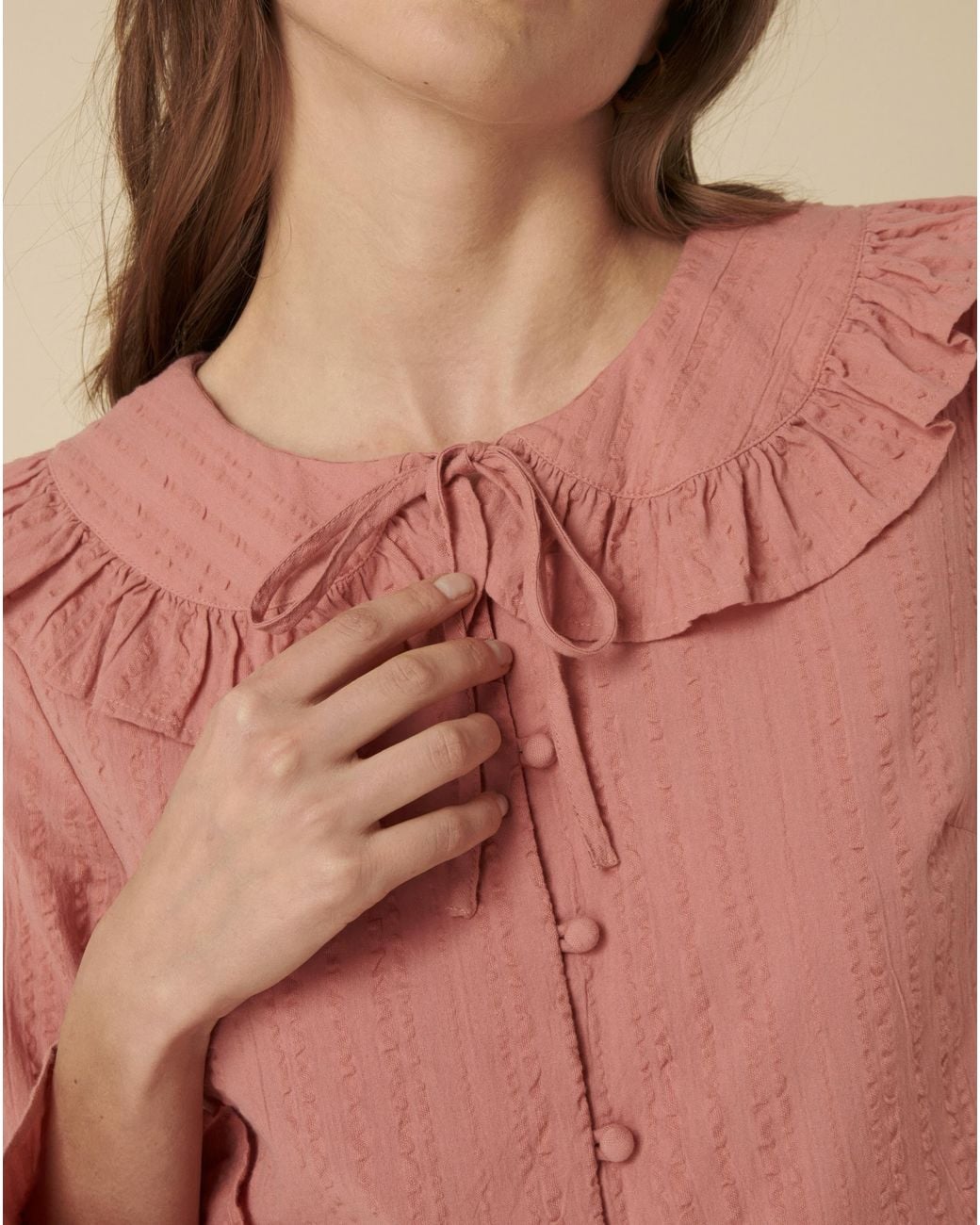 Nobody's Child Pink Britney Ruffle Blouse