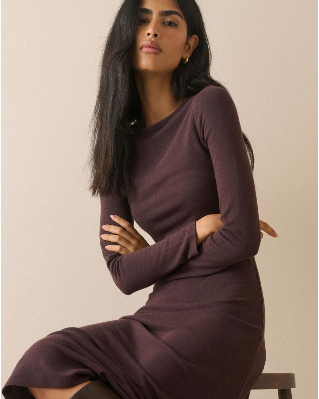 Nobody's Child Natural Bronte Jersey Midi Dress