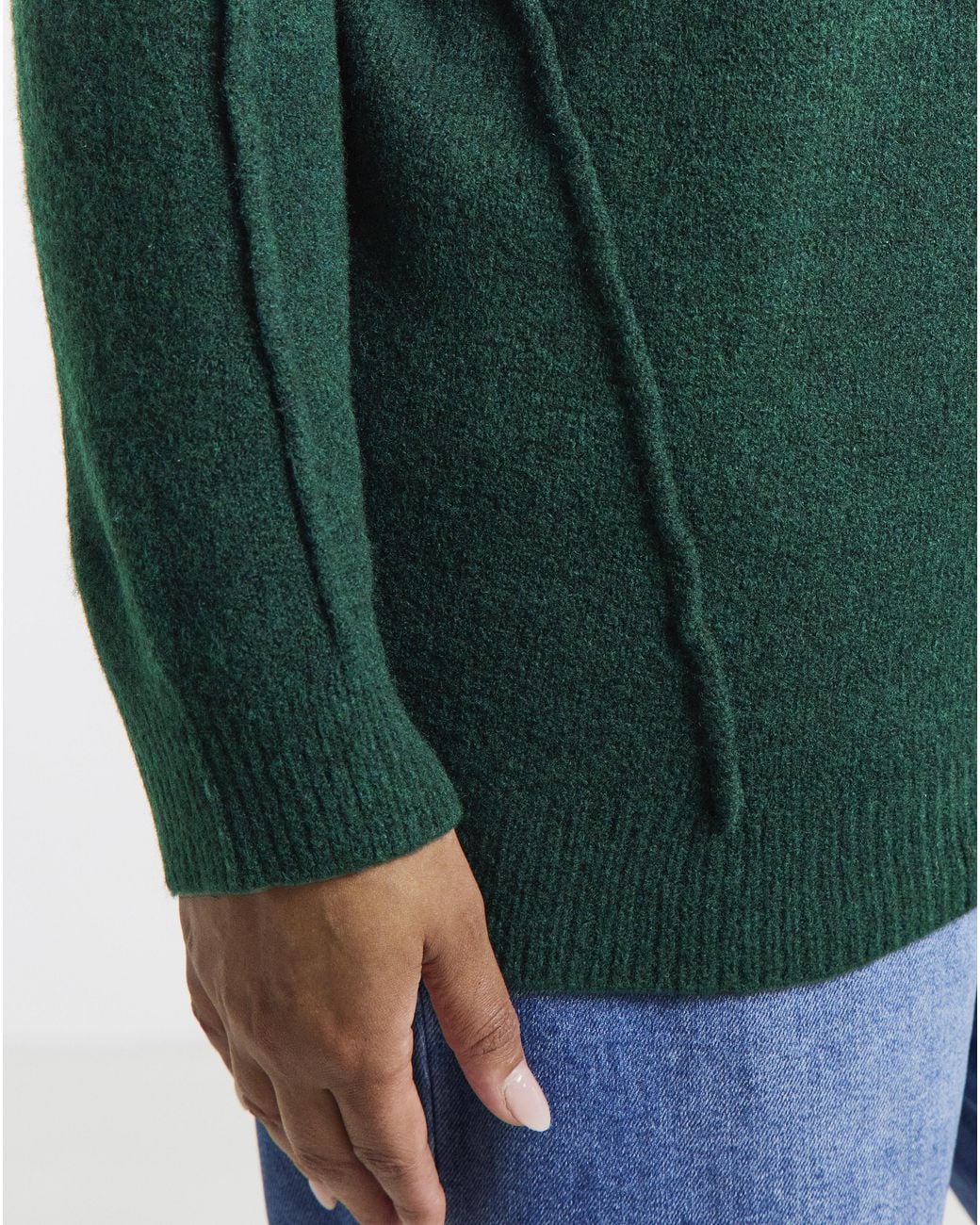 Simply Be Green Exposed Seam Longline Jumper
