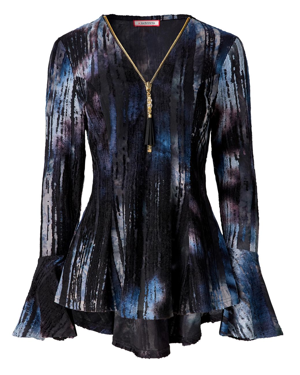 Joe Browns Black Remarkable Zip Front Top