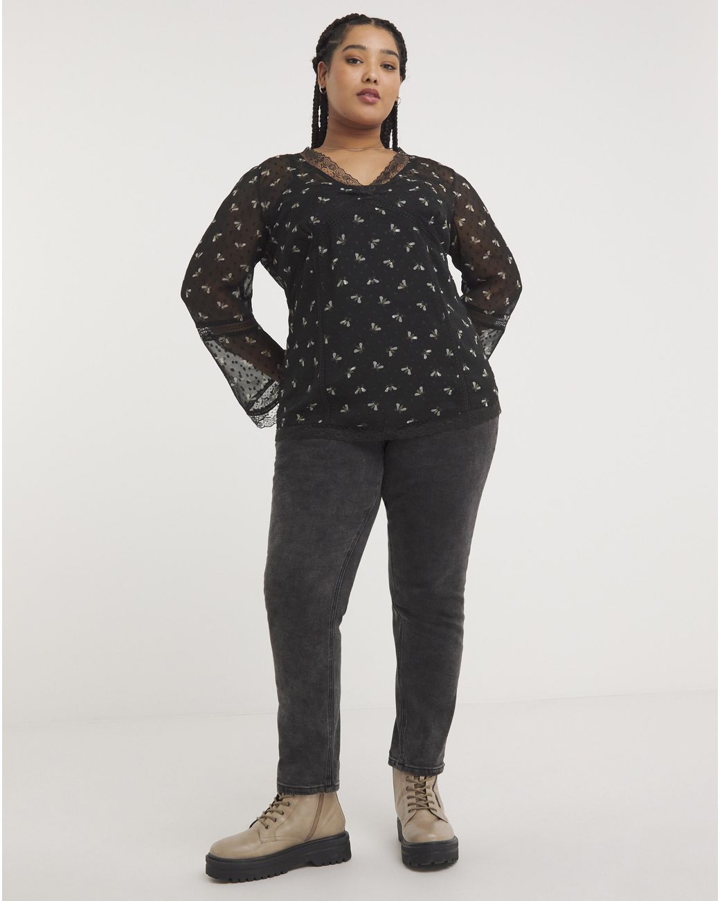 Joe Browns Black Joe Be Beautiful Chiffon Blouse