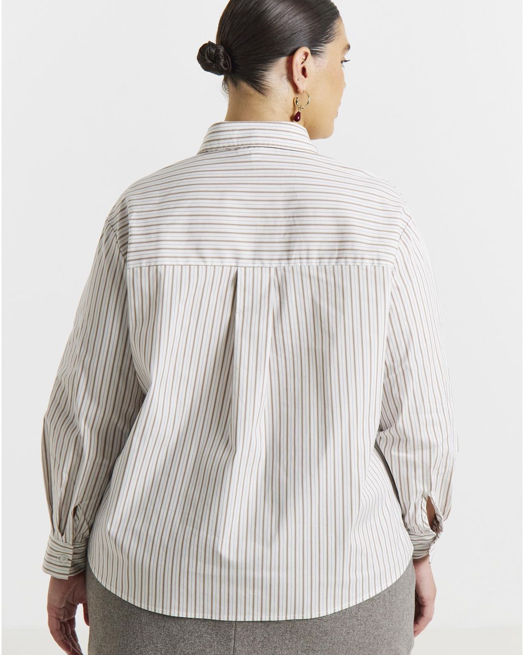 Simply Be Gray Oversized Shirt With Tie