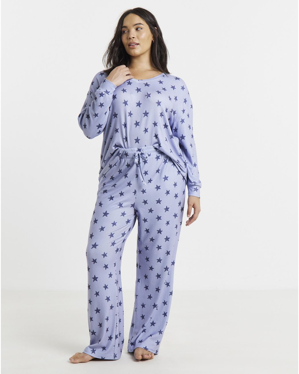Pretty Secrets Blue Star Soft Knit Lounge Set