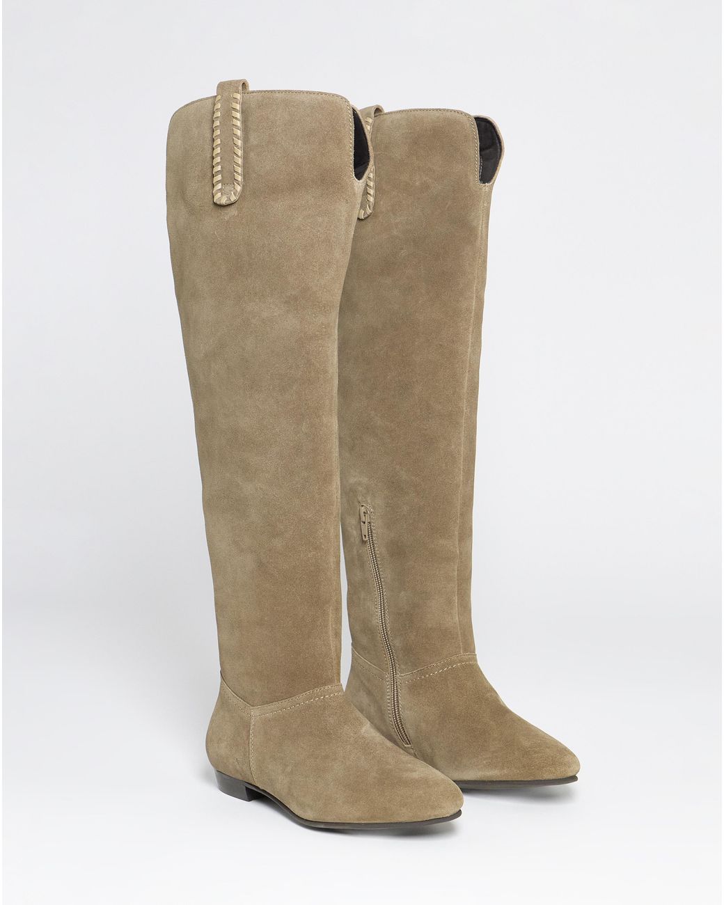 Simply Be Blue Over Knee Western Boot Extra Wide Sc