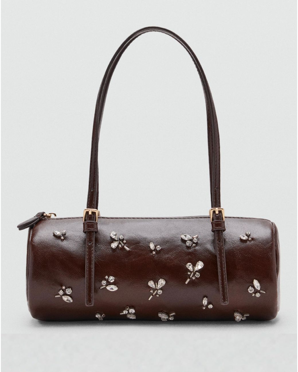 Mango Black Shoulder Bag Stone