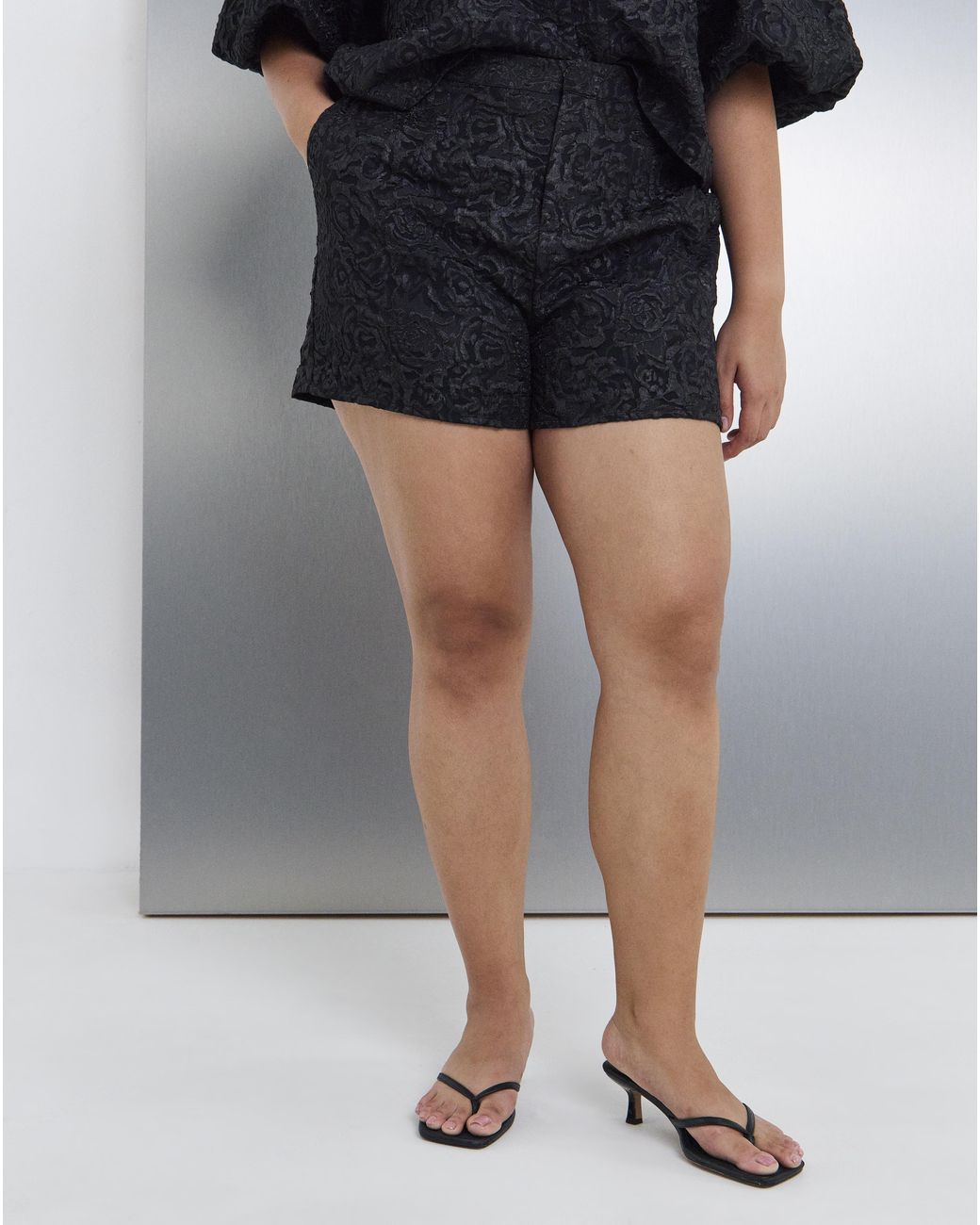 Simply Be Gray Textured Short