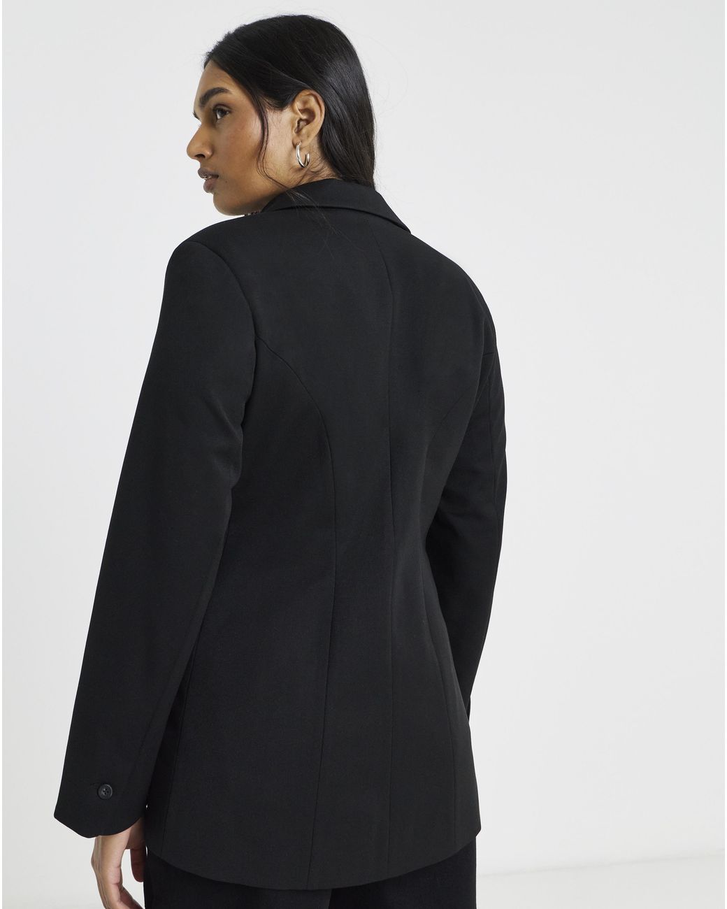 Simply Be Black Sculpting Cinch Waist Blazer