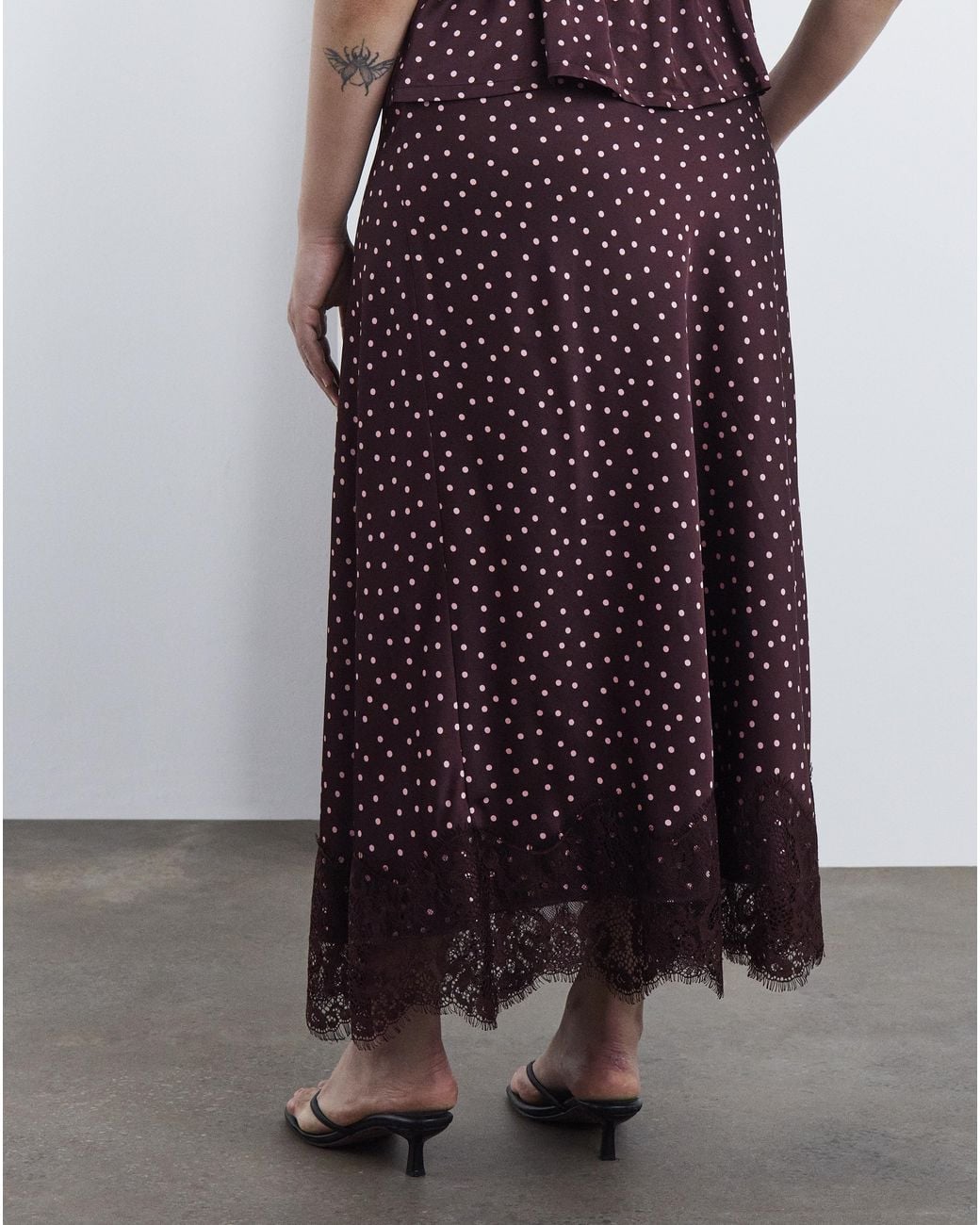 Simply Be Red Burgundy Spot Skirt Co Ord
