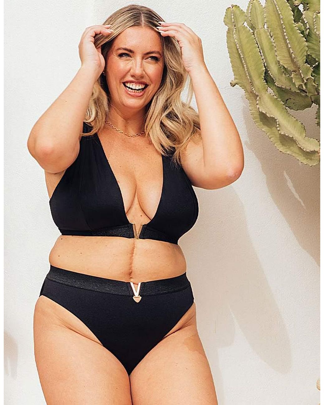 Curvy Kate Black Siren Seas Plunge Bikini Top