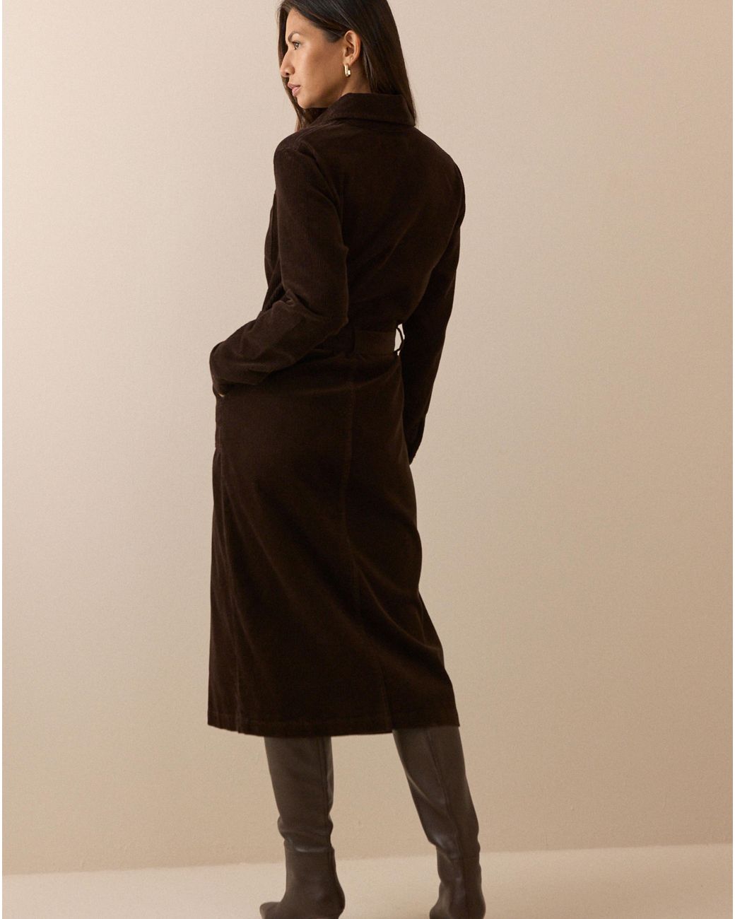 Nobody's Child Brown Noah Cord Shirt Dress