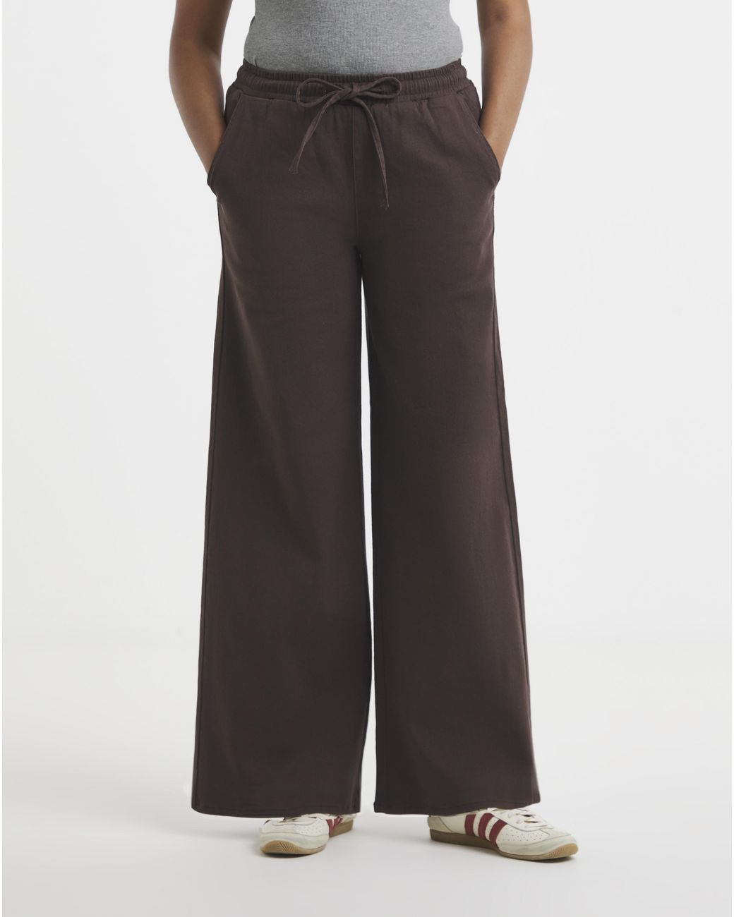 Simply Be Brown Wide Leg Jogger Jean