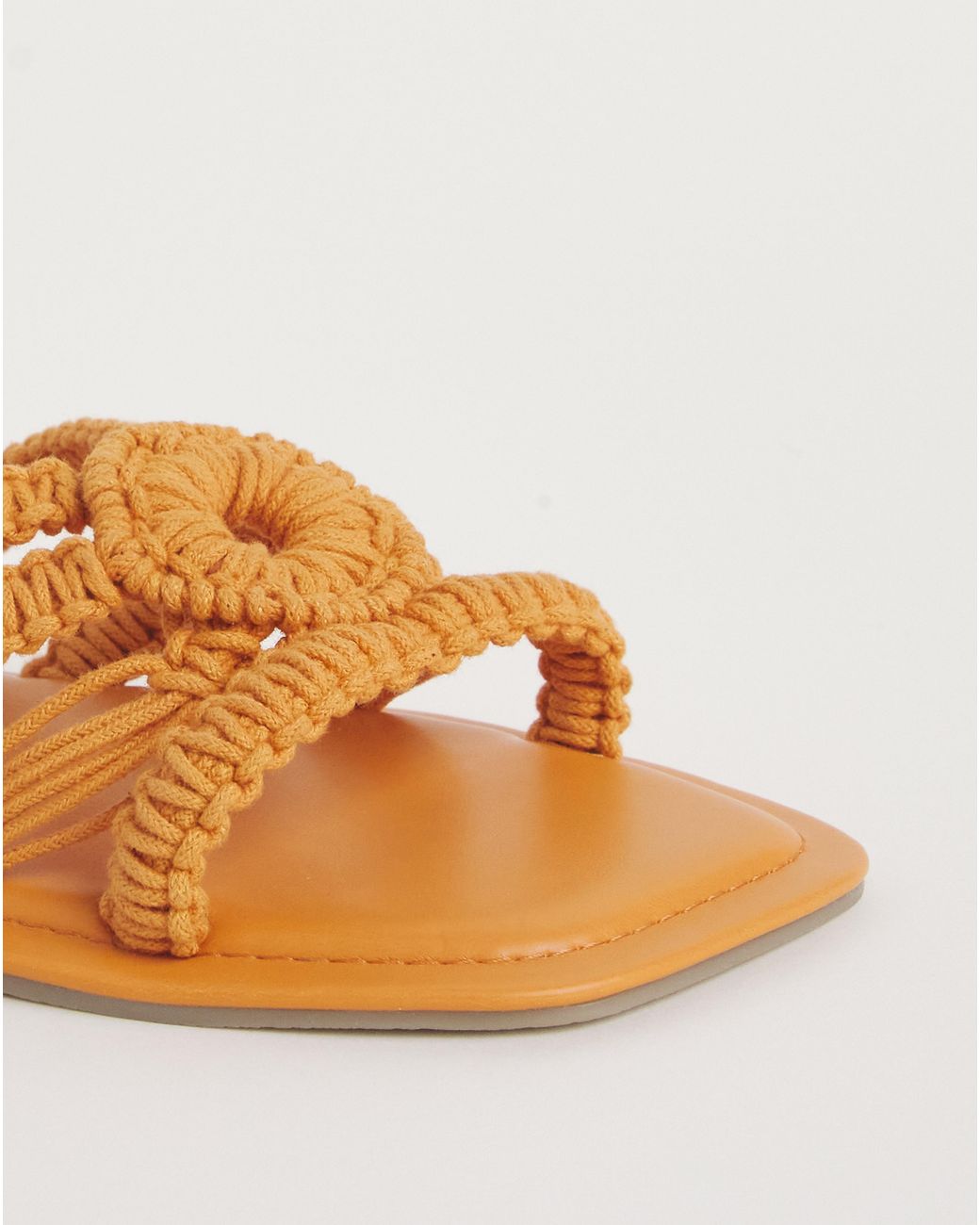 Simply Be Natural Macrame Woven Mule Flat Sandal Ex Wide