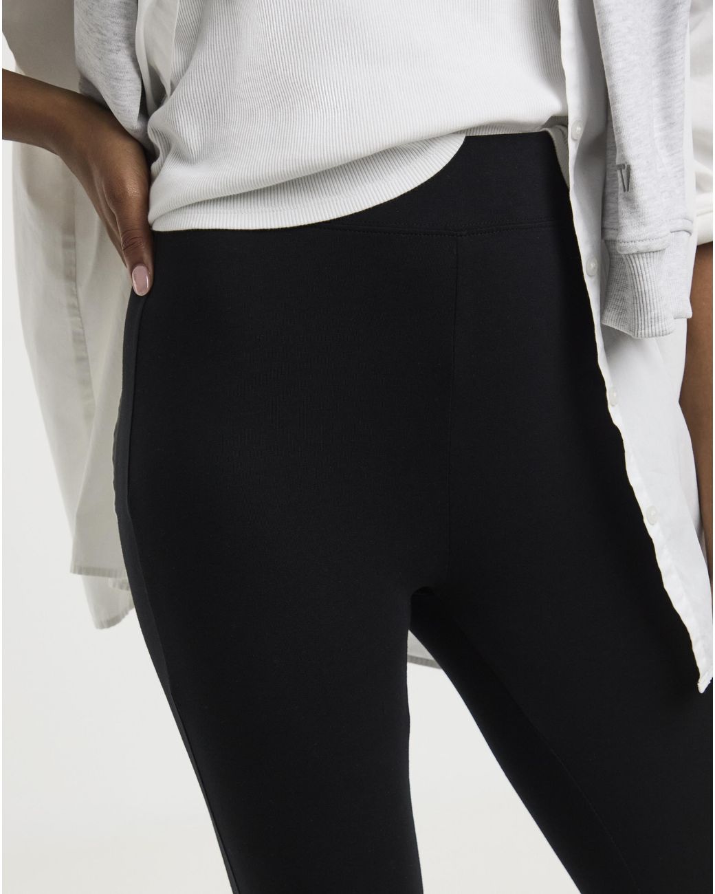 Simply Be White Cotton Rich High Waisted Legging